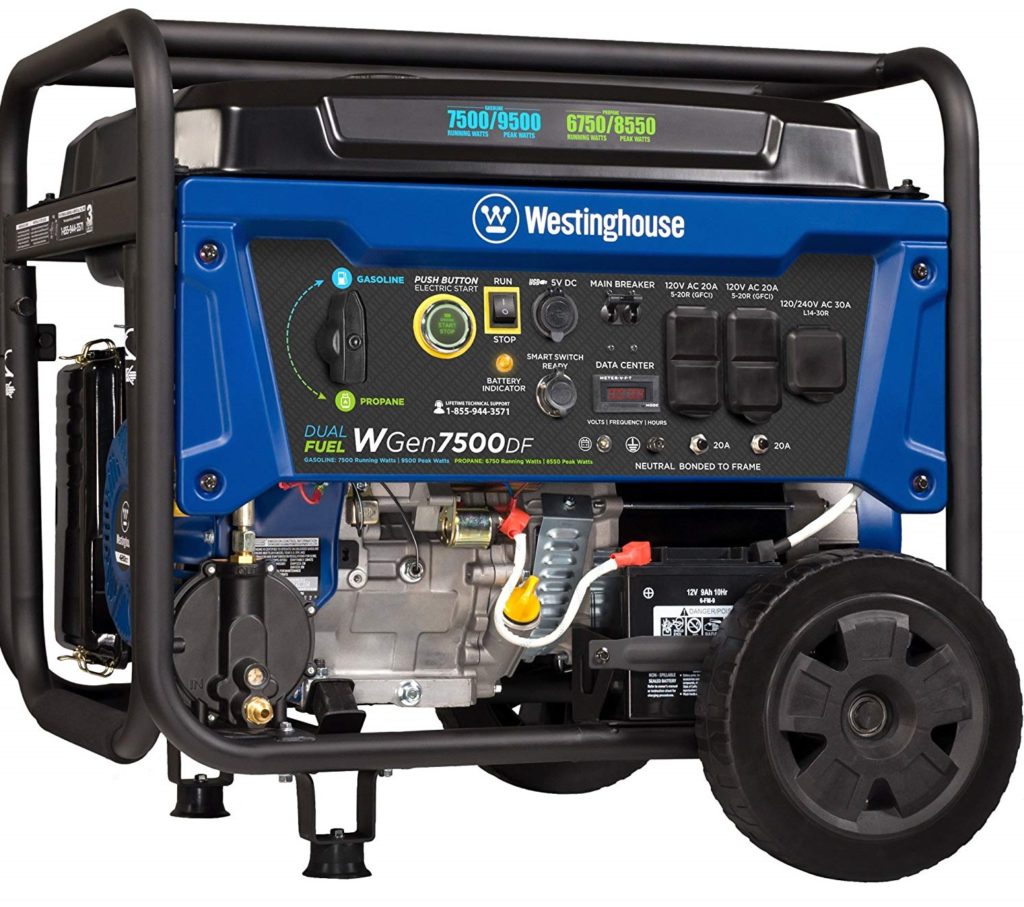 Westinghouse WGen7500DF Dual Fuel RV Generator