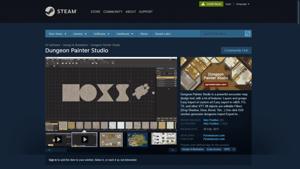 Dungeon Painter Studio map making software