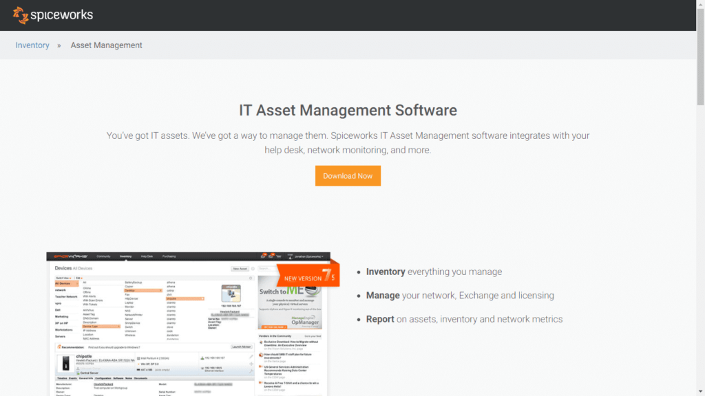 Spiceworks Asset Management Software