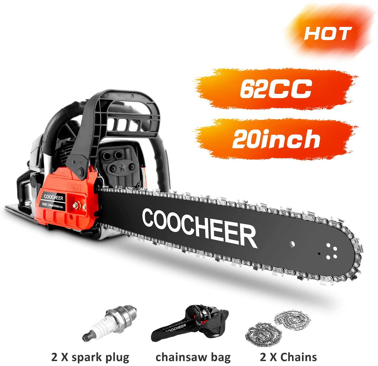 COOCHEER 20-inch Gas-powered Chainsaw