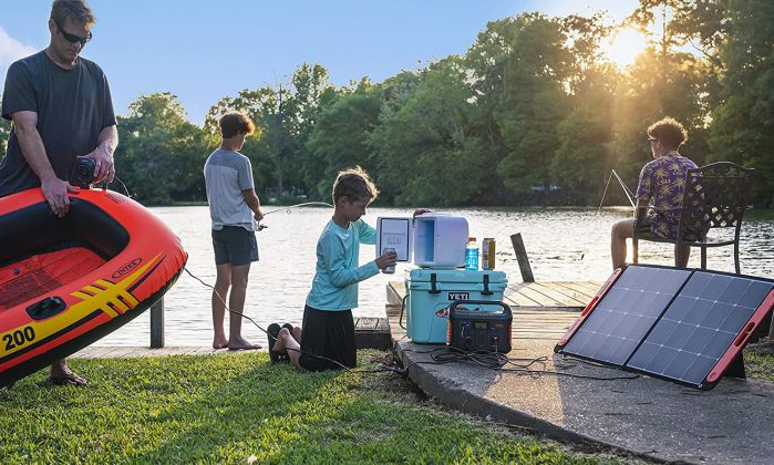 Camping with solar generator